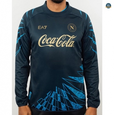 Max Maillots foot Naples maillot pre-match Manche Longue Bleu marine 2025/26
