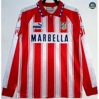 Max Maillot Retro 1994-95 Atletico Madrid Domicile Manche Longue