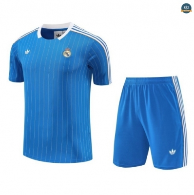 Grossiste Max Maillot Training Foot Real Madrid + Short 2025/26 bleu ciel/Blanc