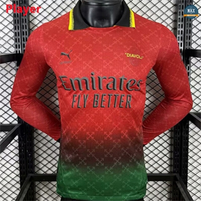 Max Maillot Player Version 2025/26 AC Milan co-marqué Manche Longue Rouge