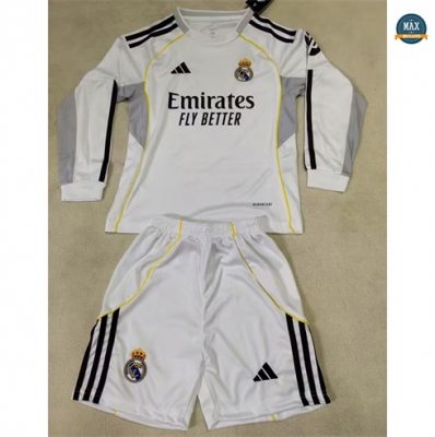 Maillot Foot Real Madrid Enfant Domicile Manche Longue 2025/26