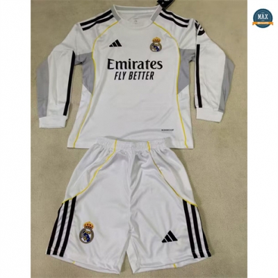 Maillot Foot Real Madrid Enfant Domicile Manche Longue 2025/26