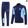Maxmaillots Veste Survetement Marseille 2025/26 Bleu Marine/Bleu Clair Pas chèr