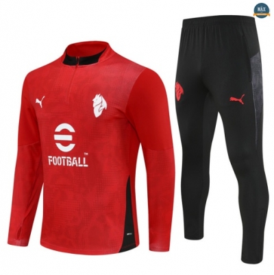 Maxmaillots Survetement AC Milan 2025/26 Rouge/Noir personnalisé