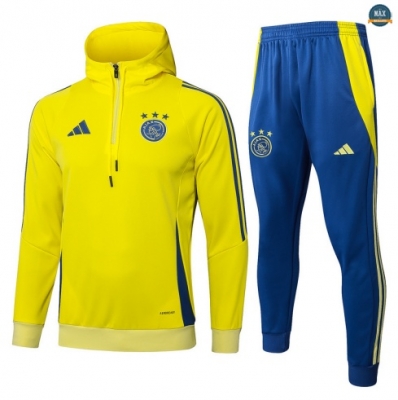 Maxmaillots Sweatshirt à capuche Ajax 2025/26 Jaune/Bleu Pas Cher