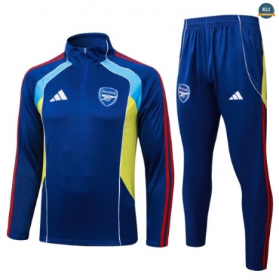 Maxmaillots Survetement Arsenal 2025/26 Bleu/Jaune/Rouge Pas Cher