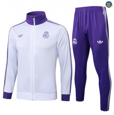 Maxmaillots Veste Survetement Enfant Real Madrid 2025/26 Violet/Blanc personnalisé
