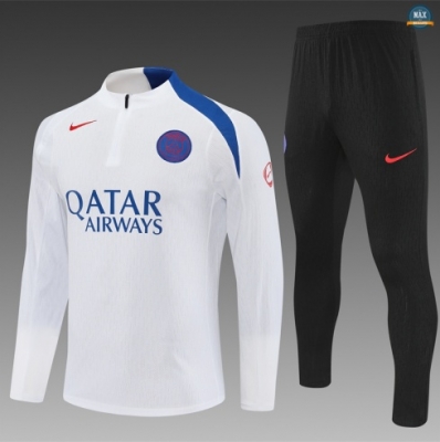Maxmaillots Survetement PSG 2025/26 Blanc/Noir/Bleu Pas Cher