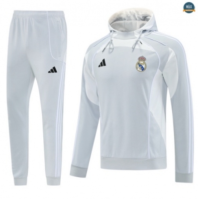 Maxmaillots Sweatshirt à capuche Real Madrid 2025/26 Blanc personnalisé