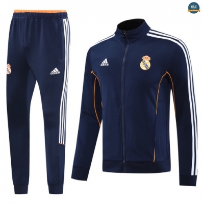 Maxmaillots Veste Survetement Real Madrid 2025/26 Bleu Marine/Blanc/Jaune Pas Chere
