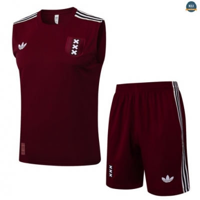 Maxmaillots Training Ajax Ensemble Short Débardeur 2025/26 Rouge/Blanc Pas Chere