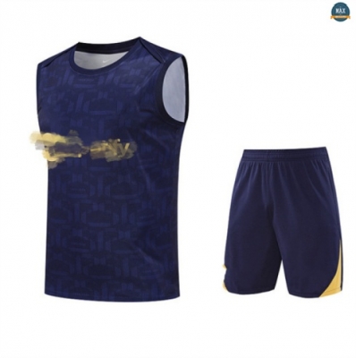 Maxmaillots Training Barcelone Ensemble Short Débardeur 2025/26 Bleu/Jaune Pas chèr