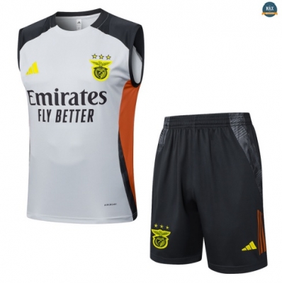 Maxmaillots Training Benfica Ensemble Short Débardeur 2025/26 Gris/Noir/Orange Pas chèr