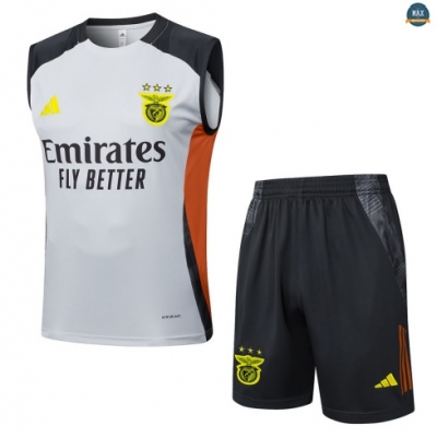 Maxmaillots Training Benfica Ensemble Short Débardeur 2025/26 Gris/Noir/Orange Pas chèr