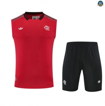 Maxmaillots Training Flamengo Ensemble Short Débardeur 2025/26 Rouge/Noir discout
