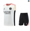 Maxmaillots Training PSG Ensemble Short Débardeur 2025/26 Blanc/Noir/Rose Pas Cher