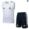Maxmaillots Training Real Madrid Ensemble Short Débardeur 2025/26 Blanc/Noir Pas Cher