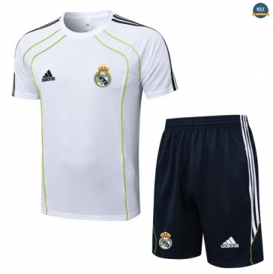 Maxmaillots Training Real Madrid + Short 2025/26 Blanc/Bleu/Vert discout