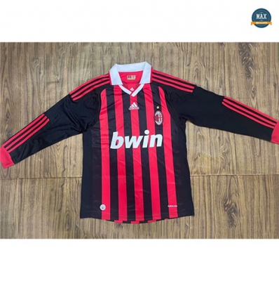 Max Maillot Foot Retro 2009-10 AC Milan Domicile Manche Longue discout