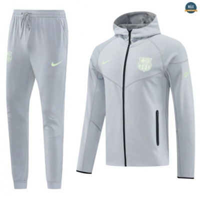 Maxmaillots Veste Survetement Barcelone à capuche 2025/26 Gris/Noir discout