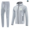 Maxmaillots Veste Survetement Barcelone à capuche 2025/26 Gris/Noir discout