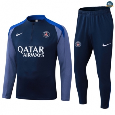 Maxmaillots Survetement Enfant PSG 2025/26 Bleu Marine/Gris Pas chèr