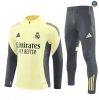 Maxmaillots Survetement Enfant Real Madrid 2025/26 Jaune/Gris Pas chèr
