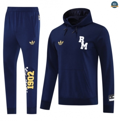 Maxmaillots Sweatshirt à capuche Real Madrid 2025/26 Bleu Marine Pas chèr