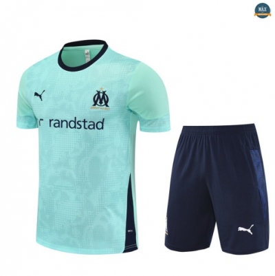 Maxmaillots Training Marseille Enfant + Short 2025/26 Bleu Pas Cher