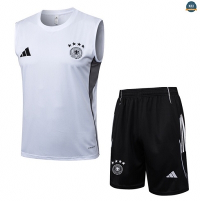Maxmaillots Training Allemagne Ensemble Short Débardeur 2025/26 Blanc/Noir Pas chèr