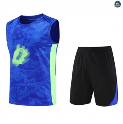 Maxmaillots Training Barcelone Ensemble Short Débardeur 2025/26 Bleu/Noir Pas Cher