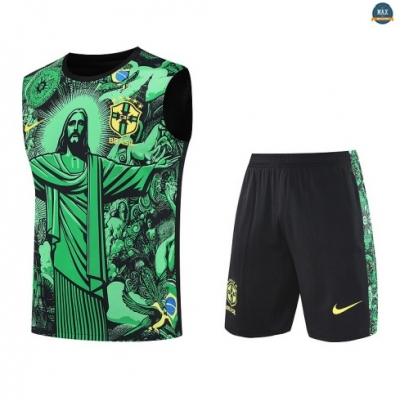 Maxmaillots Training Brésil Ensemble Short Débardeur 2025/26 Vert/Noir Online