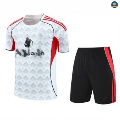 Maxmaillots Training Manchester United + Short 2025/26 Blanc/Noir/Rouge Pas Cher