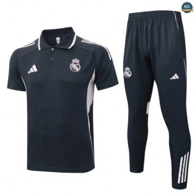 Maxmaillots Training Polo Real Madrid 2025/26 Gris foncé/Blanc discout