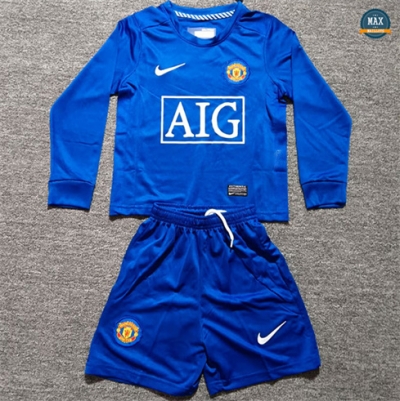 Max Maillots Rétro 2008-09 Manchester United Enfant Exterieur Manche Longue