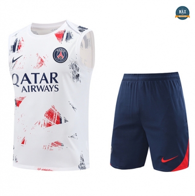 Choix Max Maillots Training Paris Paris Saint Germain Ensemble Short Débardeur 2024/25 Blanc