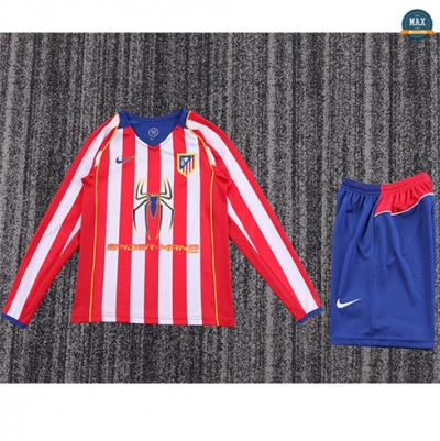 Max Maillot Rétro 2004-05 Atletico Madrid Enfant Domicile Manche Longue
