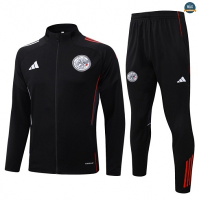Maxmaillots Veste Survetement Ajax 2025/26 Noir/Rouge personnalisé