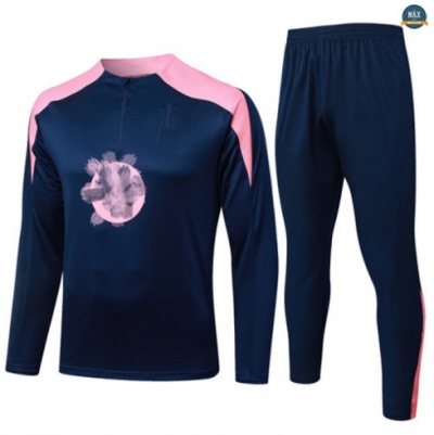 Maxmaillots Survetement Barcelone 2025/26 Bleu Marine/Rose Pas chèr
