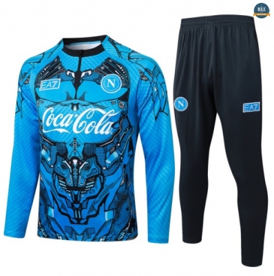 Maxmaillots Survetement Enfant Naples 2025/26 Bleu/Noir Pas chèr