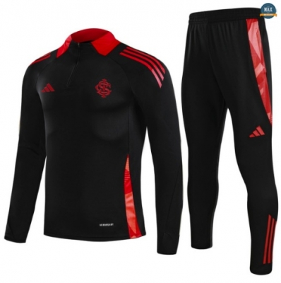 Maxmaillots Survetement Enfant SC Internacional 2025/26 Noir/Rouge Pas Cher