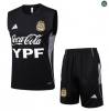 Maxmaillots Training Argentine Ensemble Short Débardeur 2025/26 Noir/Gris personnalisé