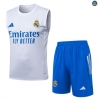 Maxmaillots Training Real Madrid Ensemble Short Débardeur 2025/26 Blanc/Bleu Pas Chere
