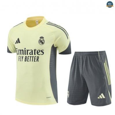 Maxmaillots Training Real Madrid Enfant + Short 2025/26 Jaune/Bleu Marine Pas Cher