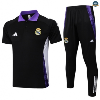 Maxmaillots Training Polo Real Madrid 2025/26 Noir/Violet/Blanc Pas chèr