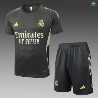 Maxmaillots Training Real Madrid + Short 2025/26 Gris/Vert personnalisé