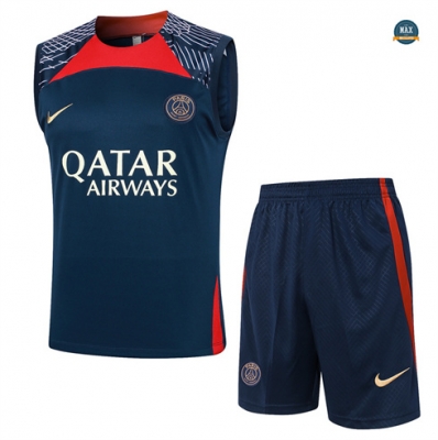 Flocage Max Maillot Paris Saint Germain Debardeur 2024/25 Training bleu royal pas cher fiable