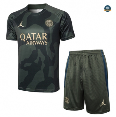 Marque Max Maillot Paris Saint Germain + Shorts 2024/25 Training vert foncé pas cher fiable