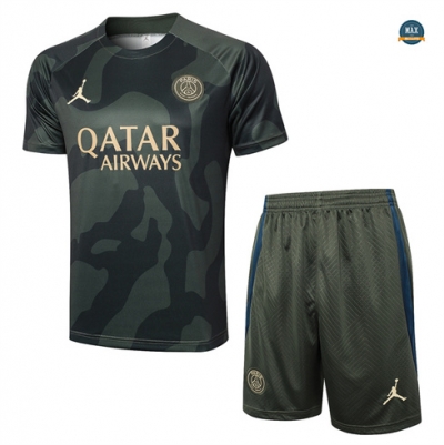 Marque Max Maillot Paris Saint Germain + Shorts 2024/25 Training vert foncé pas cher fiable