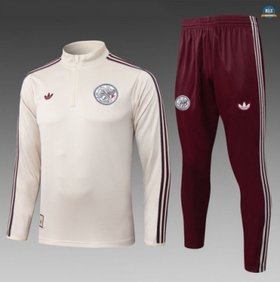 Achat Max Survetement Enfant Ajax 2025/26 Blanc/brune